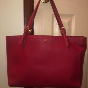 100% Authentic Tory Burch Red York Buckle Tote
